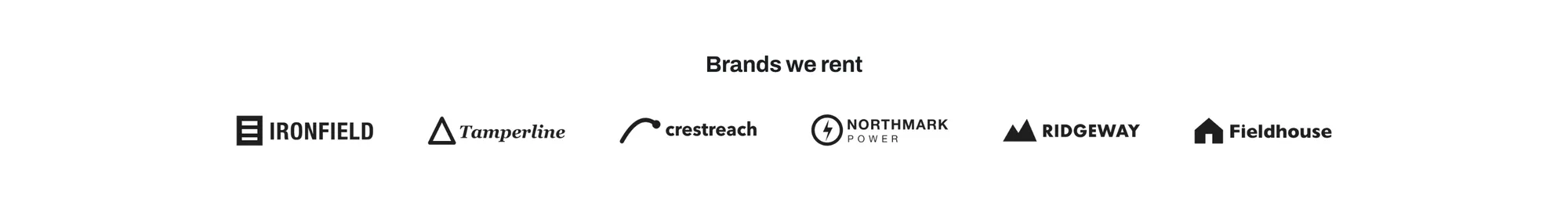 Logo strip with six brand logos in grayscale