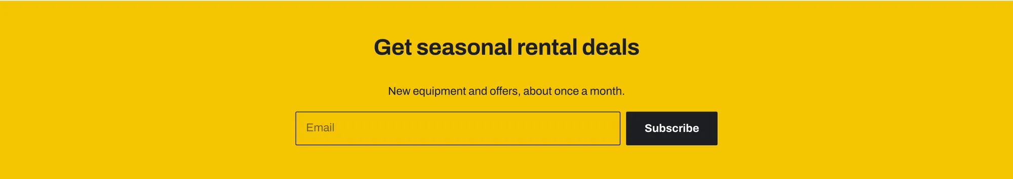 Email signup on the accent color scheme