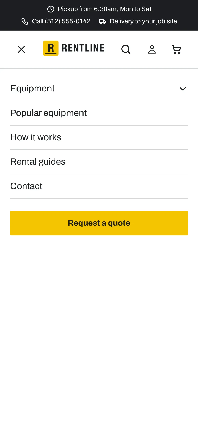 The menu drawer on a phone