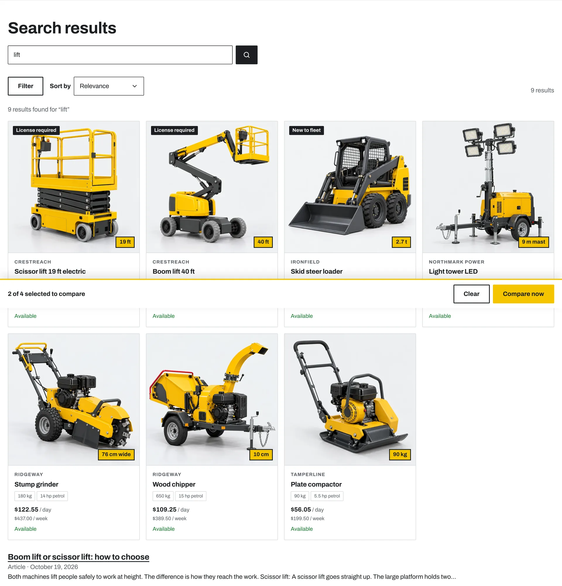 Search results